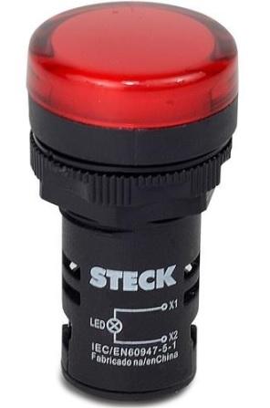 PILOTO D/SENAL ROJO 22MM C/LED 110/220V