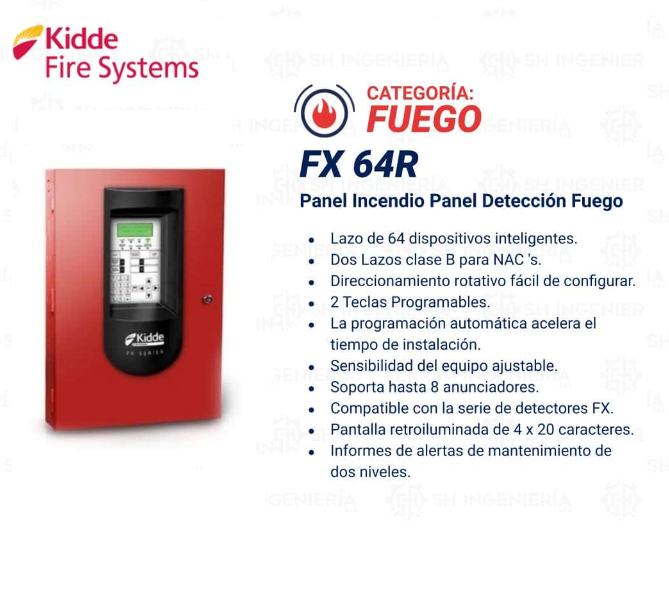 [FX-64R] PANEL D/INCENDIo 64 PUNToS 2 NACS R