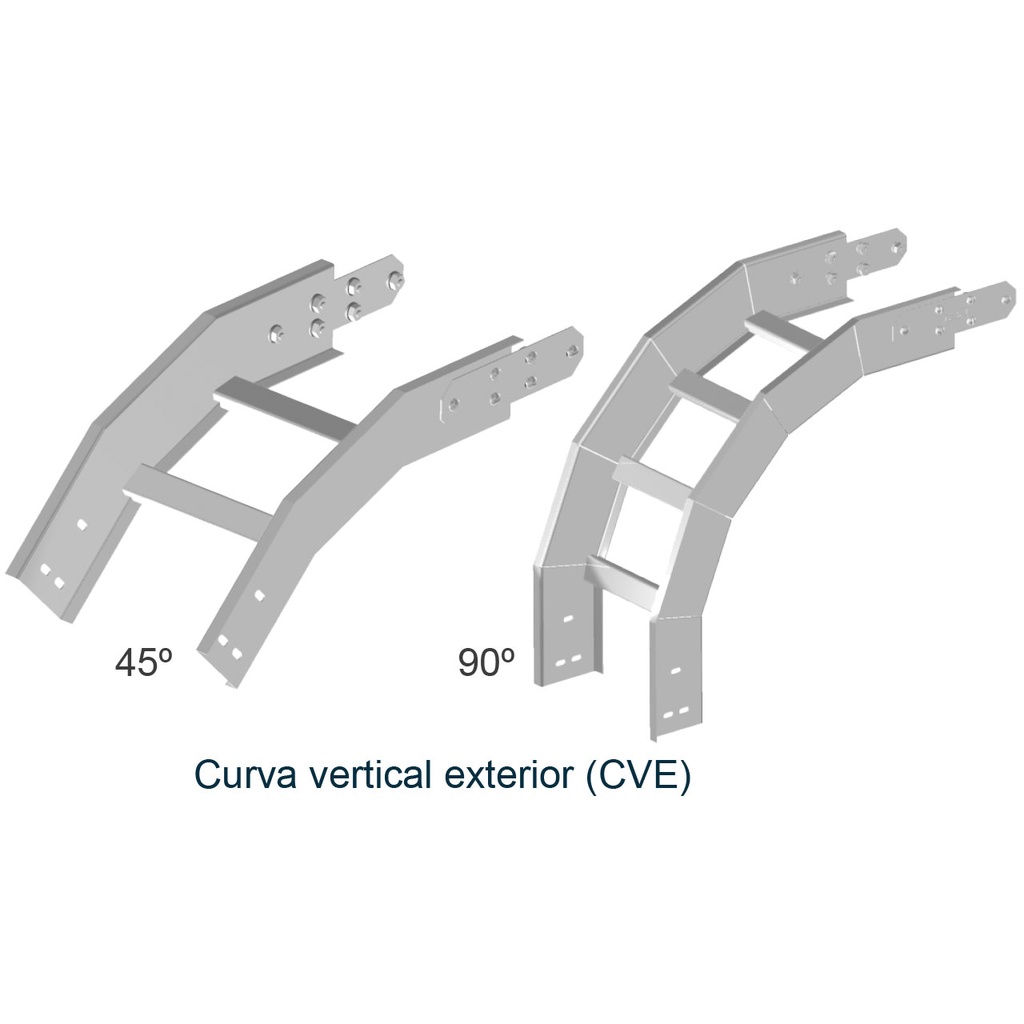 CURVA V/CAL EXT 30CMS 90o  LIVIANA GALV. INCLUYE UNIONES