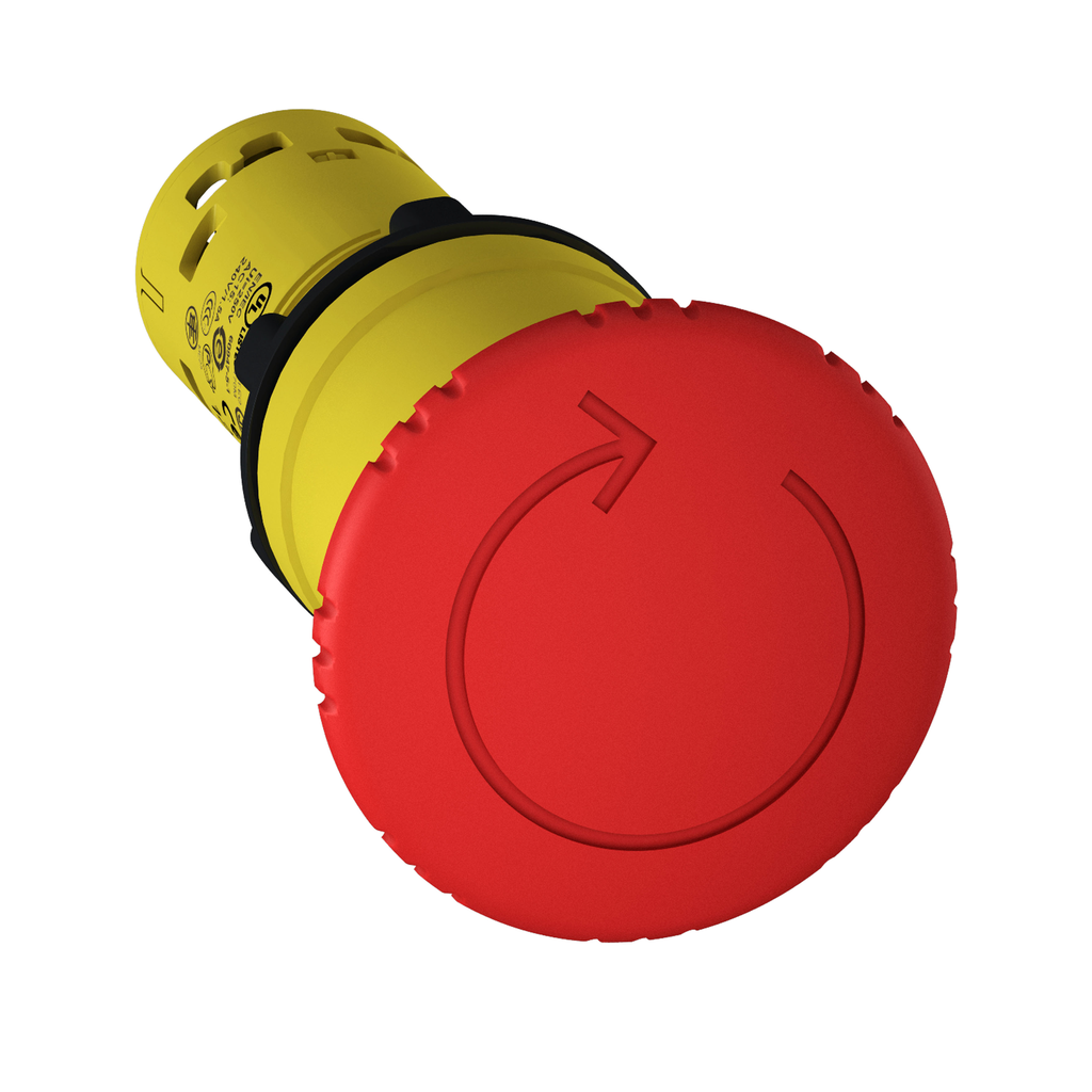 PULS. ROJO D/PARADA DE EMERGENCIA 40 GIR.1NC + 1NA MONOBLOCK