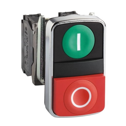 PULSADOR DOBLE VERDE/ROJO NA+NC 22 MM(XB4BL945) (904357)