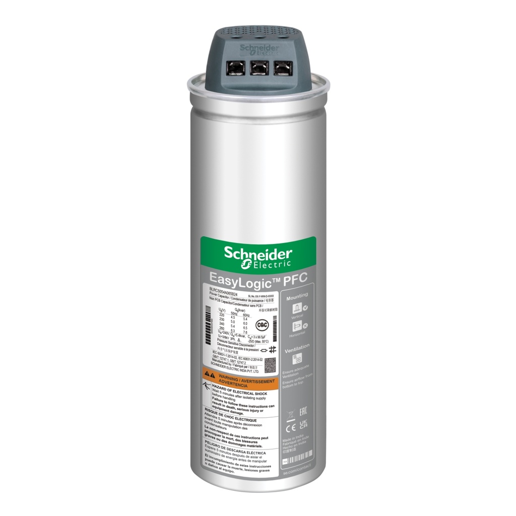 CONDENSADOR 12.5/15 KVAR 480V TRIF CILINDRICO