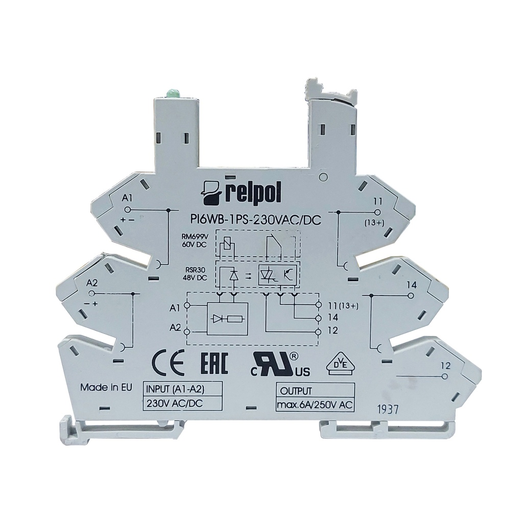 [51181] BASE P/RELEVO DE 11 PINES REDONDO 10A RIEL 250V