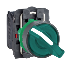 SELECTOR 2 POS. FIJAS 1NO+1NC LUM. LED VERDE 220V