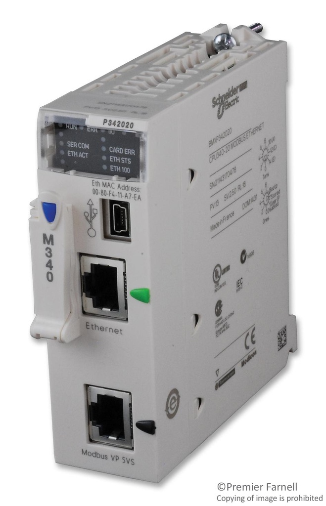 MODULO PROCESADOR MODICON M340 1024 E/S DIGITAL 256 ANALOG. MODBUS/ETH (391074)