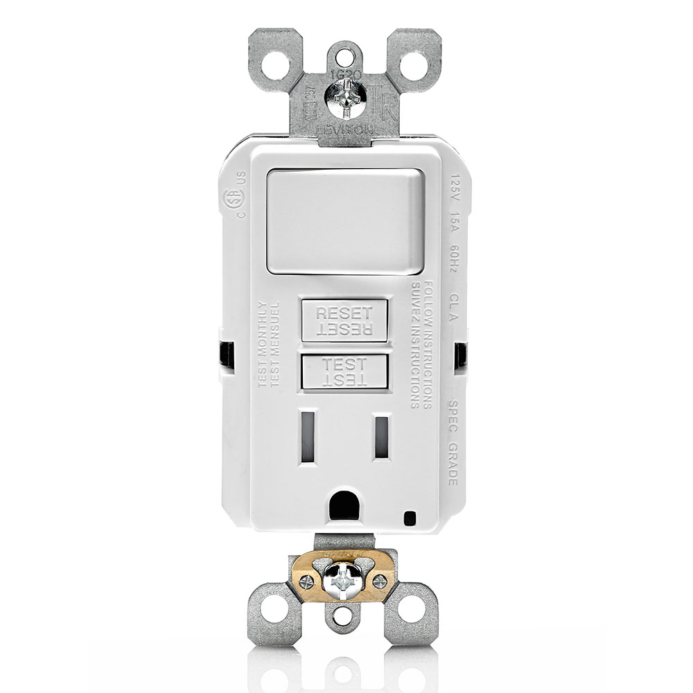 INT. + TOMA GFCI 15A 125V P/T BLANCA (WID0026)
