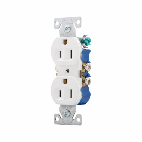 [270W] TOMA CTE DOBLE P/T BLANCO 15A 125V (5320-WCT)
