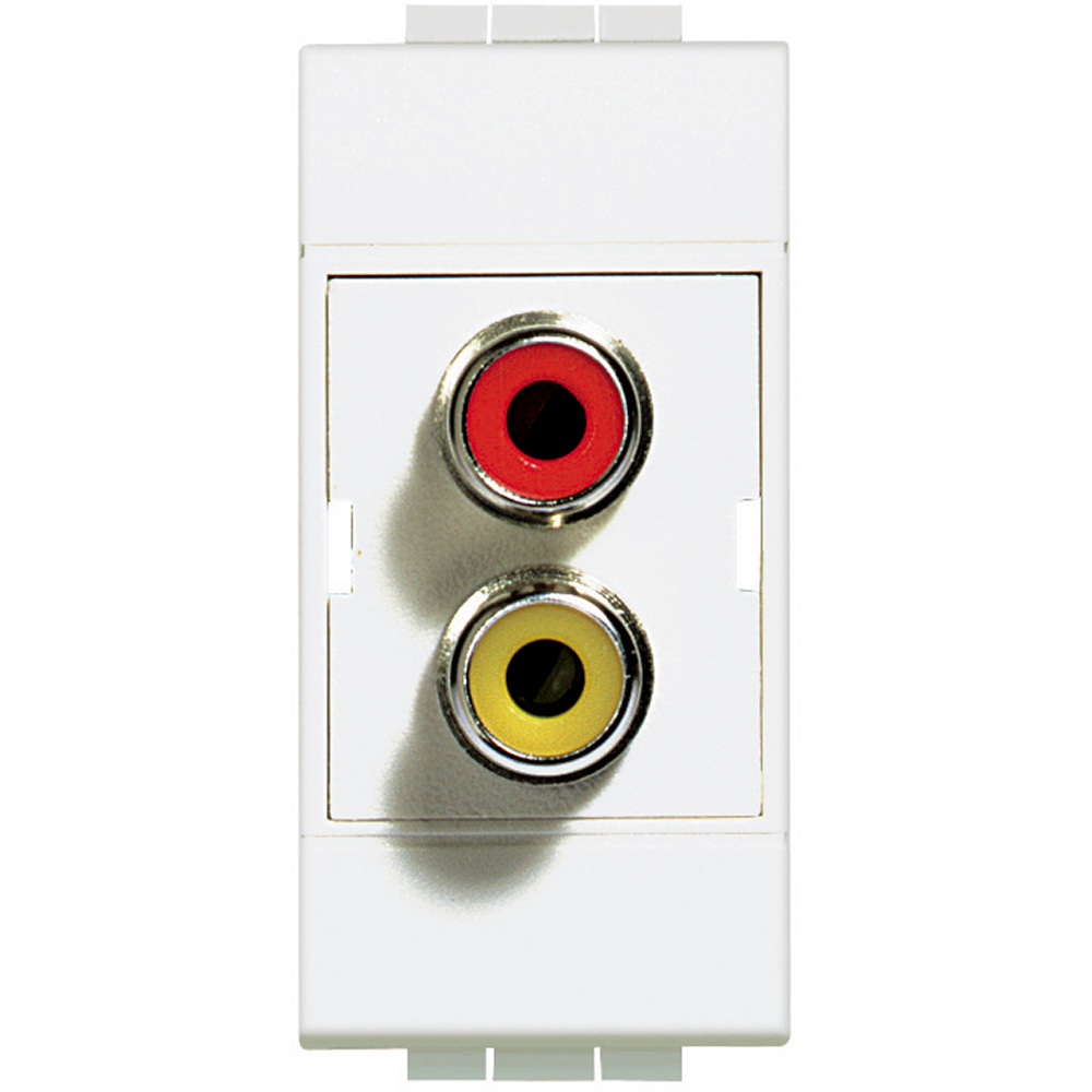 CONECTOR DOBLE SALIDA AUDIO TIPO RCA 1 MÓDULO