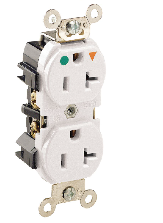 TOMA CTE DOBLE G/HPTAL 20AMP, 125V 2P+T BLANCO (WID0041)