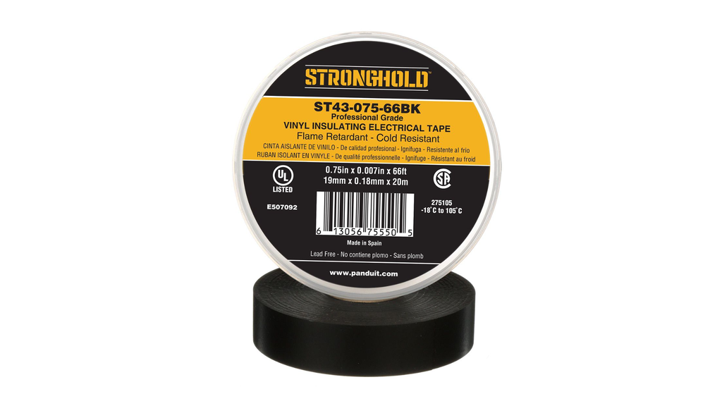 CINTA AISLANTE 19mm x20Mts NEGRA PROFESIONAL(ST43-075-66BK)