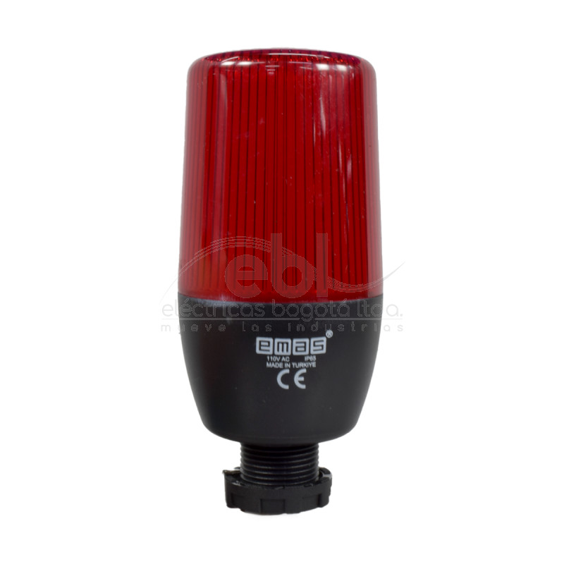 BALIZA LUMINOSA TIPO LED 110VAC ROJA S/BUZZER INTERMITENTE 55MM