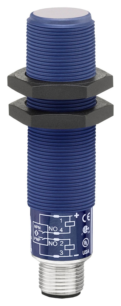 SENSOR ULTRASONICO SNT 18 MM 12-24 VDC PNP/NPN 2NA M12 4H