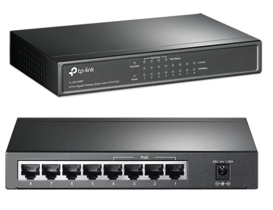 [TL-SG1008P] SWITCH 8 PUERTOS 10/100/1000MBPS ETHERNET  P/ESCRITORIO