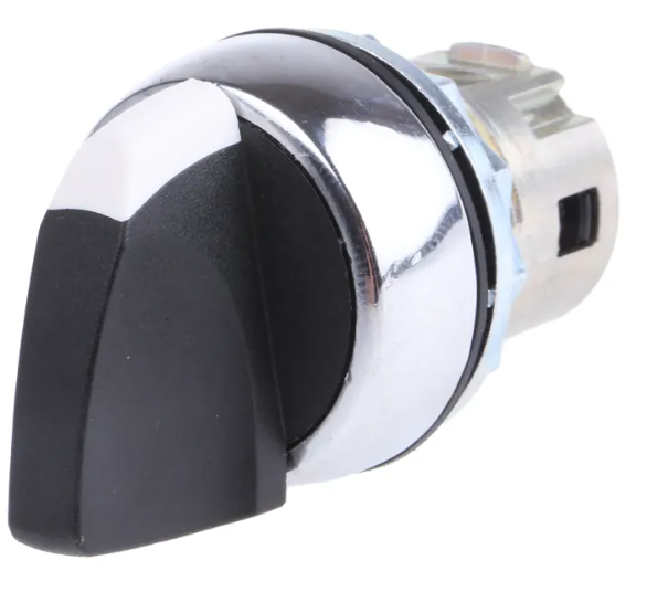 SELECTOR 3 POS. 22mm METAL. NEGRA FIJA
