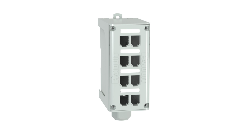 PATCH PANEL P/8 PTOS MINI-COM PARA FIBRA OPTICA C/SUJETACABLES PG21 O NPT 3/4"