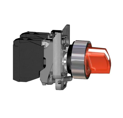 SELECTOR 2 POS. 1NA + 1NC MANIJA ROJO LED 22mm LUMINOSO LED120 VAC