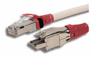 PATCH CORD S/FTP 6A 4P-RJ45 MARFIL 2 MTR BOTA ROJA (SIE0064)