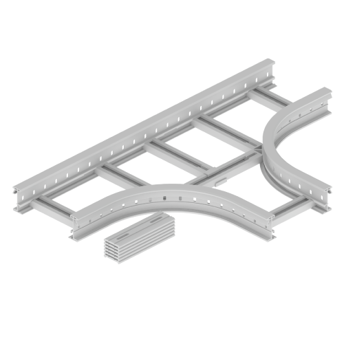 DERIVACION EN "T" P/BANDEJA ESCALERA 85X300mm PVC GRIS