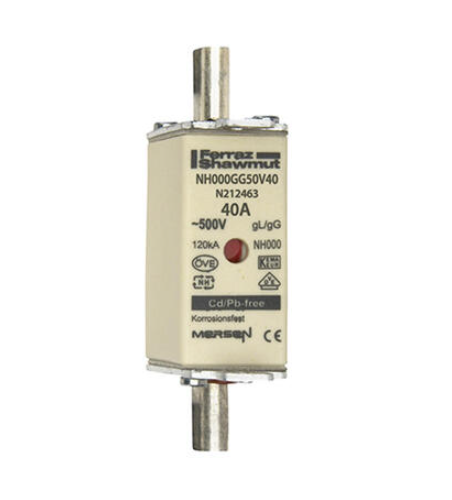 [NH00040M] FUSIBLE NH TAM 000-40 AMP 500VAC (N212463)