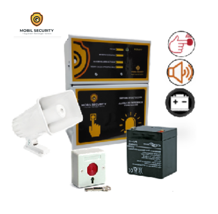 ALARMA D/EMERGENCIA & EVACUACION C/BATERIA 12V+SIRENA 12V 90(dB)+PULSADOR