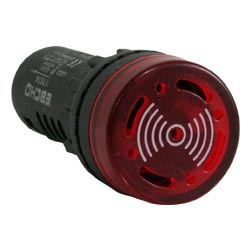 PILOTO D/SEÑAL ROJO 22MM LED 220VAC C/BUZZER
