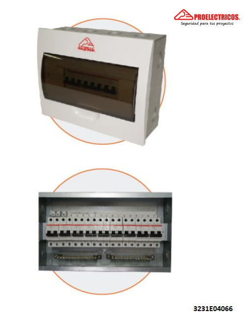 [3231E04066] CAJA METÁLICA 335X291X70 T/PLÁSTICA 24POLOS C/PEINE BIFASICO