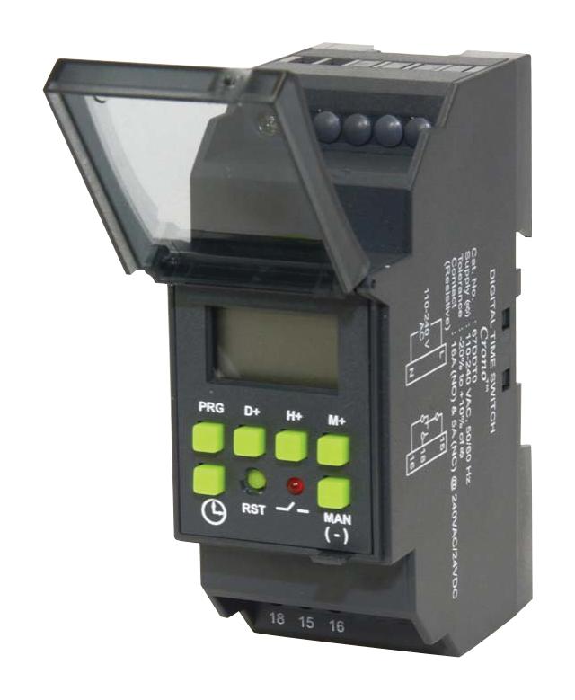 [67DDT0] PROGRAMADOR HORARIO DIGITAL 110-240V 16A 1000W 1.MIN SAL RELE M/RIEL (TCG0008)
