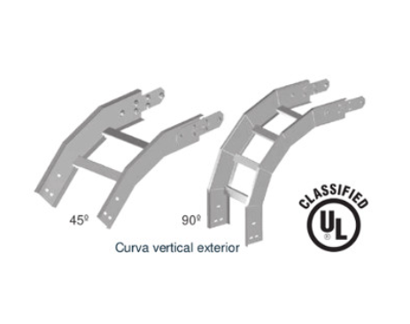 CURVA V/CAL EXT 30cm x 90 SEMIP.INCLUYE UNIONES