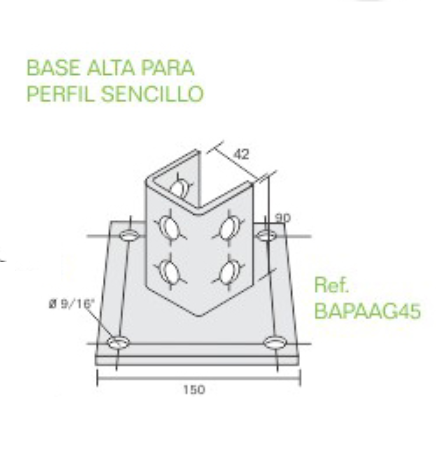 BASE ALTA P/PERFIL SENCILLO (M21165)