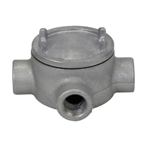 [GUAX-26] CAJA REDONDA EN X DE 3/4" AL.