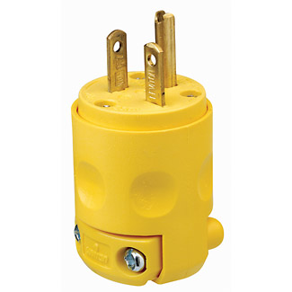 CLAVIJA RECTA PLASTICA AMARILLA 20A 250V (WID0346)