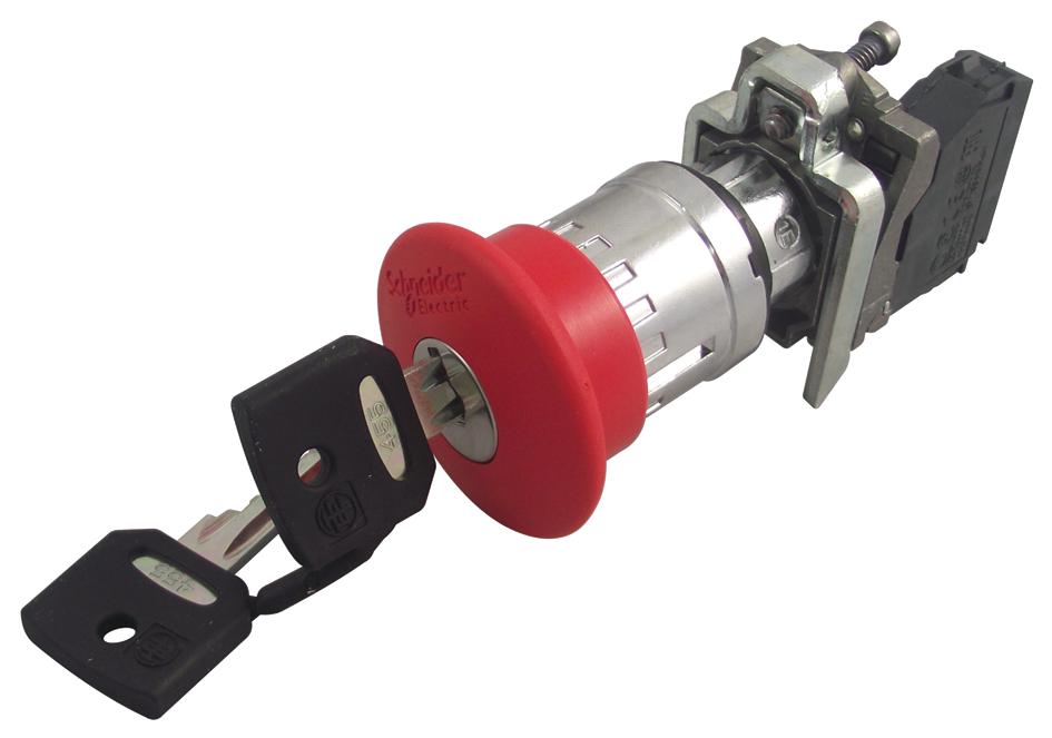 PULS. D/EMERG.22mm HONGO C/LLAVE (062372)