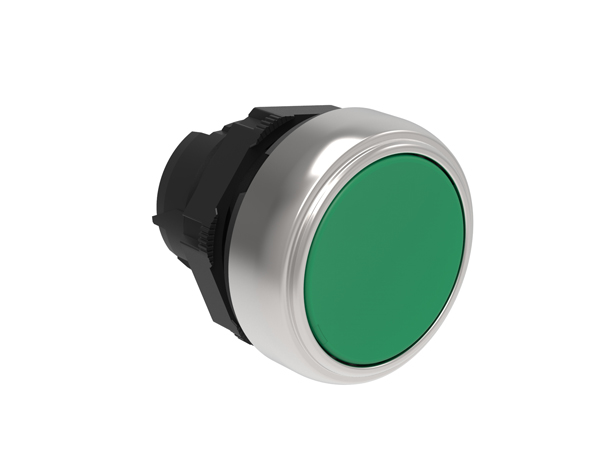 PULS. VERDE 22mm T/PLASTICO BLOQUE NA