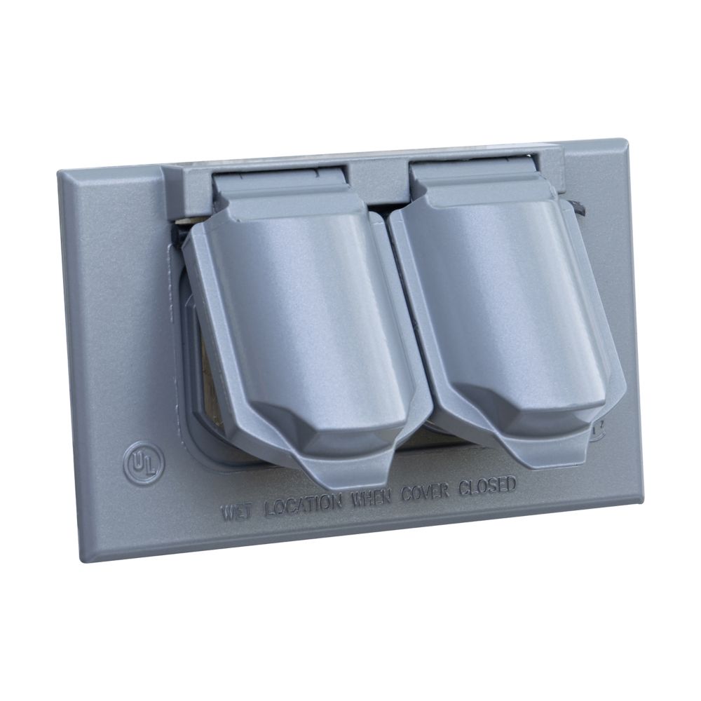 TAPA DOBLE INTEMPERIE METALICA. GRIS