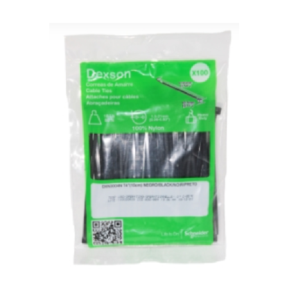 [T4HD] AMARRA 4" x 10cms NEGRA - 100 UNID.(DXN3004N)