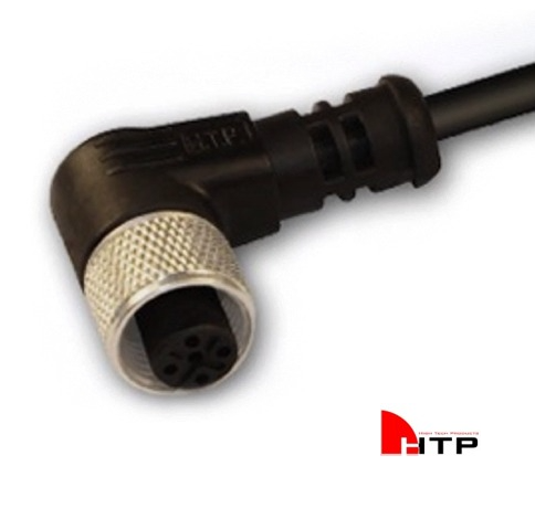[12FA4A5Z] CABLE CONECTOR M12 CURVO 4 HILOS X 5 MTR NEGRO