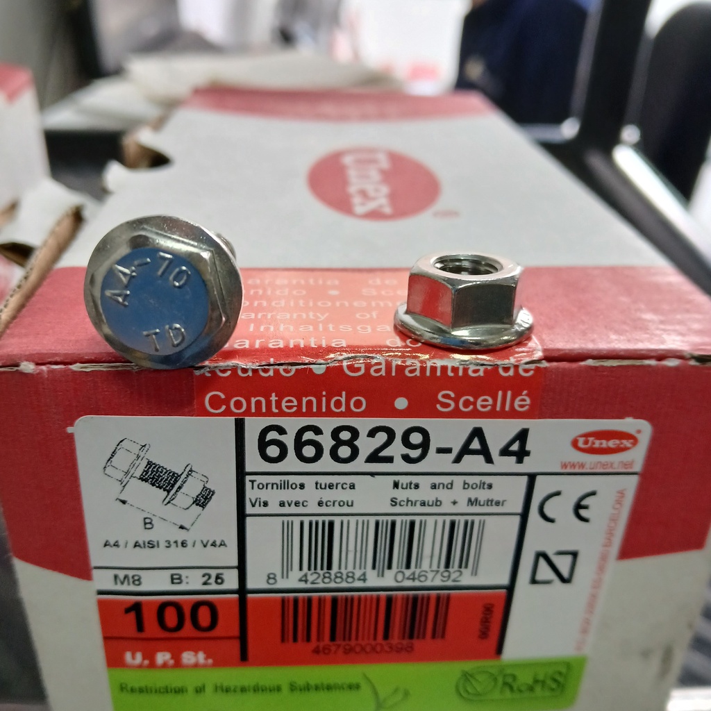 [66829-A4] TORNILLO M8 DIN GALVNIZADO P/PERFIL OMEG