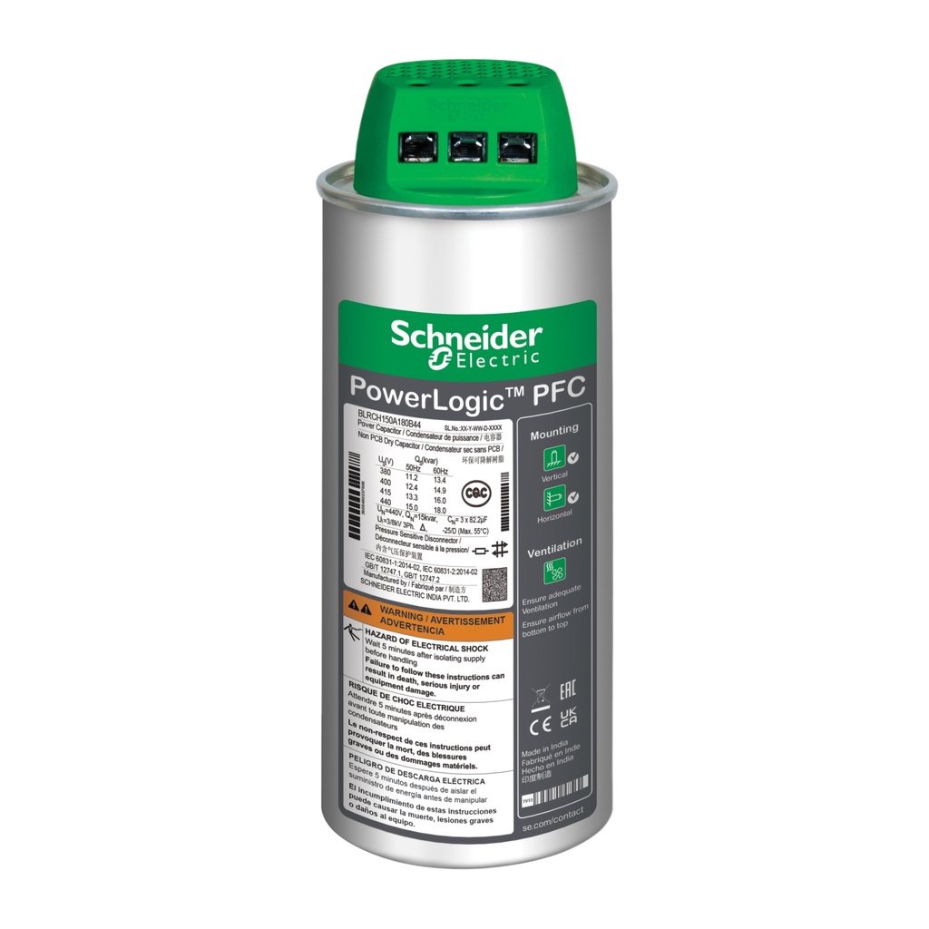 CONDENSADOR 15KVAR 480V TRIF CILINDRICO