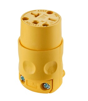 CLAVIJA RECTA PLASTICA AMARILLA 20A 250V (WID0345)