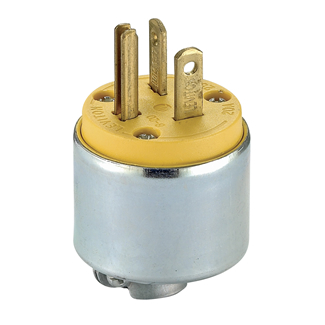 CLAVIJA RECTA BLINDADA AMARILLA 20A 250V (WID0173)