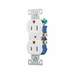 TOMA CTE DOBLE P/T BLANCO 15A 125V (5320-WCT)