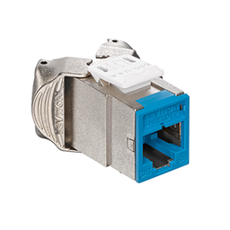 TOMA JACK RJ45 CAT 6A BLINDADA COLOR AZUL S/TAPA (10G) (VYD0860)