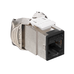 TOMA JACK RJ45 CAT 6A BLINDADA COLOR NEGRO S/TAPA (10G) (VYD0859)