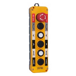 ESTAC. D/MANDO 10A/660VAC 5 PULS. 2 BLANCO/ 2 NEGRO/ EMER IP54