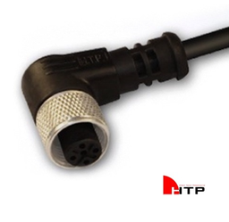 CABLE CONECTOR M12 CURVO 4 HILOS X 5 MTR NEGRO